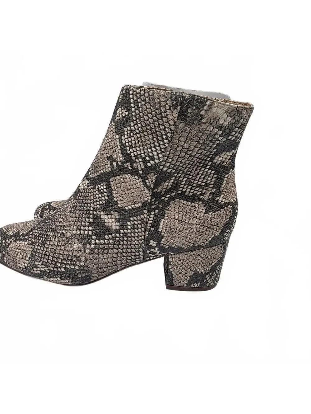 Women's Ankle Boots Booties Snakeskin Size 8.5 Comfortview Preppy Tan Office